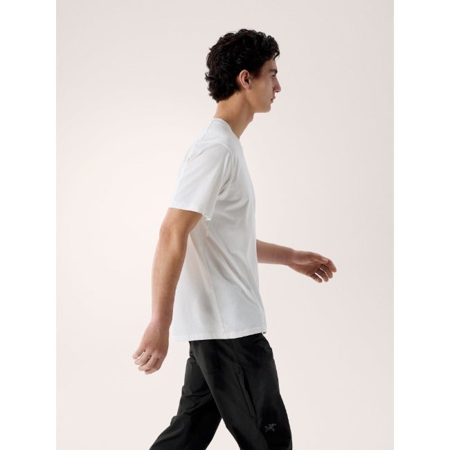 Kagg SL Cotton Bird Word Short sleeve Men's White Light / Black