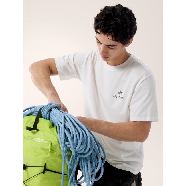 Kagg SL Cotton Bird Word Short sleeve Men's White Light / Black