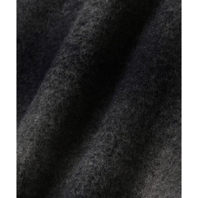 wool shaggy check zip jacket charcoal