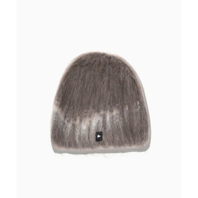 jacquard shaggy knit cap brown