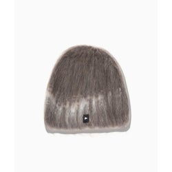 jacquard shaggy knit cap brown