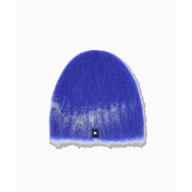 jacquard shaggy knit cap blue