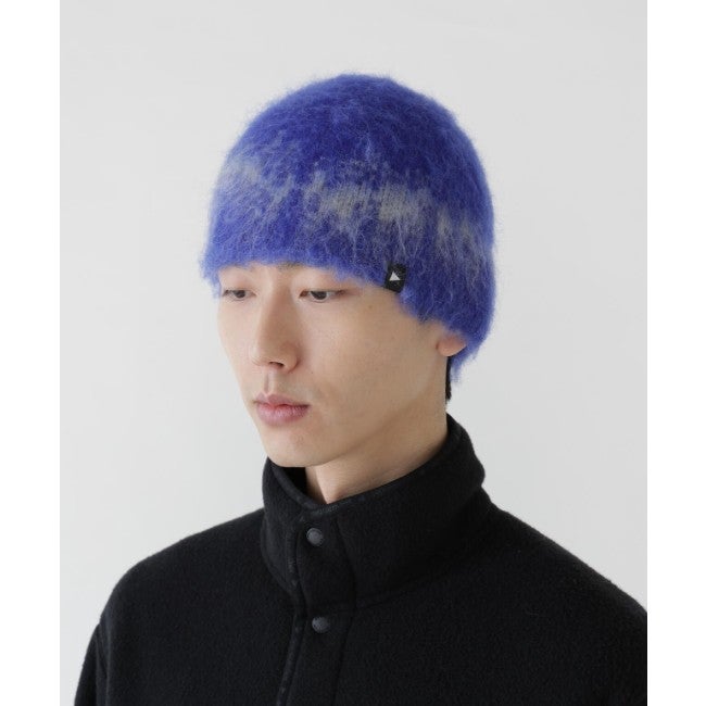 jacquard shaggy knit cap blue