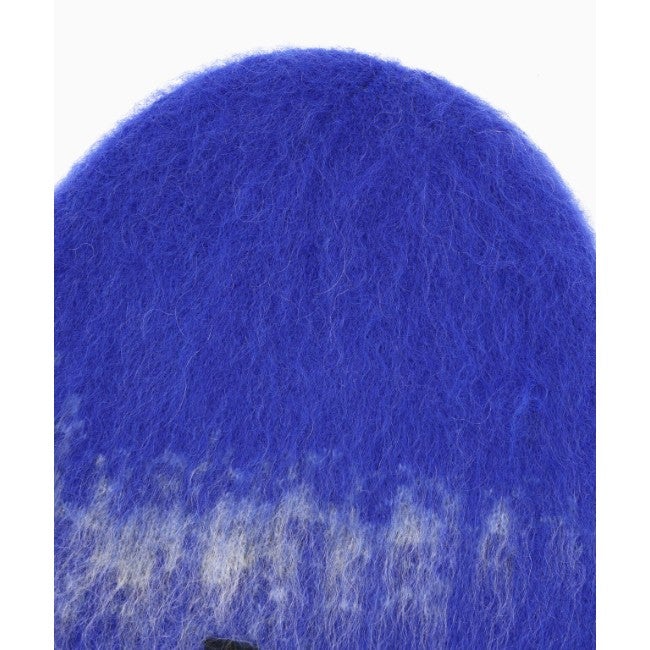 jacquard shaggy knit cap blue
