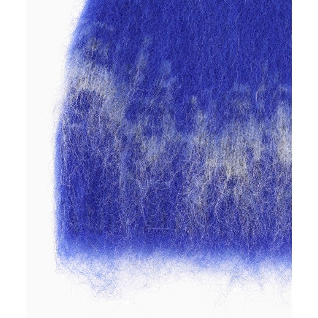 jacquard shaggy knit cap blue
