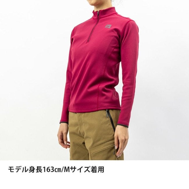フラッドラッシュジップネック WOMEN'S ダークグレー