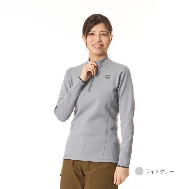 フラッドラッシュジップネック WOMEN'S ダークグレー