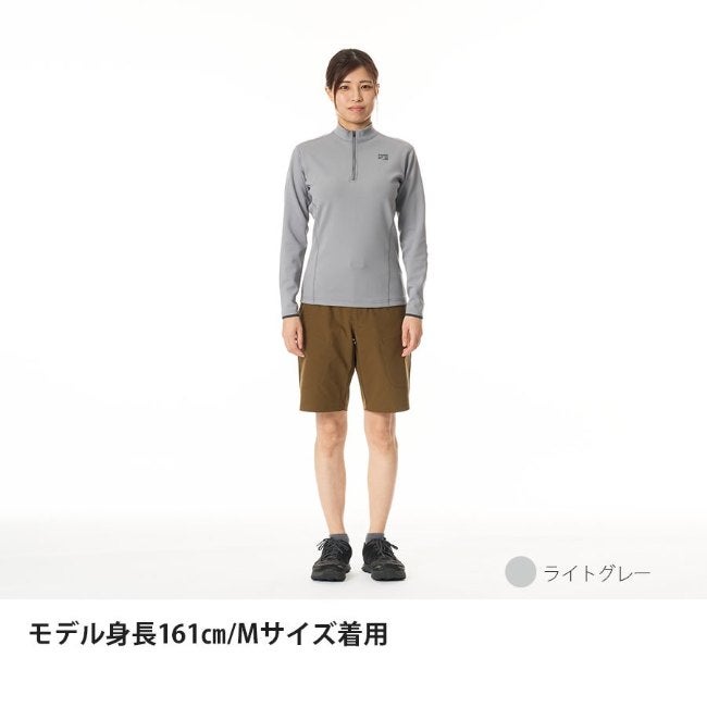 フラッドラッシュジップネック WOMEN'S ダークグレー