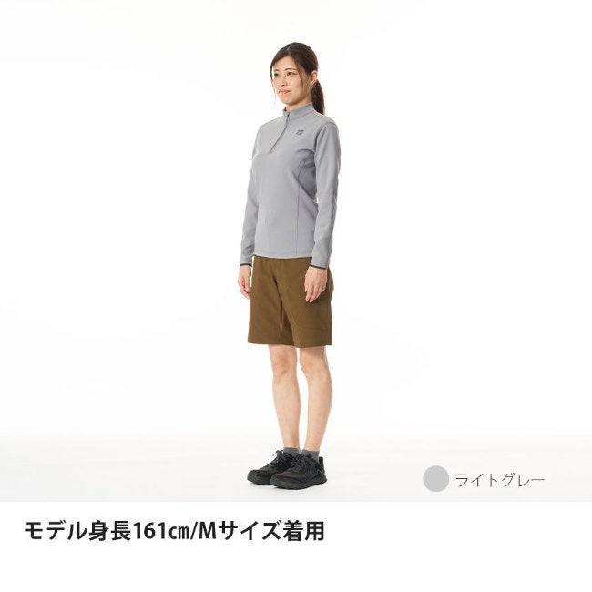 フラッドラッシュジップネック WOMEN'S ダークグレー