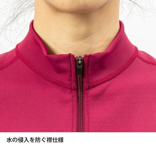 フラッドラッシュジップネック WOMEN'S ダークグレー