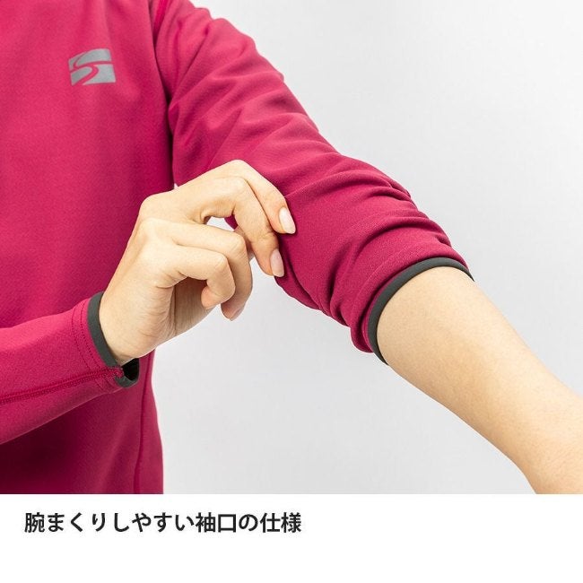 フラッドラッシュジップネック WOMEN'S ダークグレー