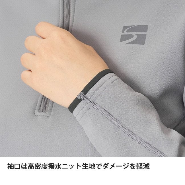 フラッドラッシュジップネック WOMEN'S ダークグレー