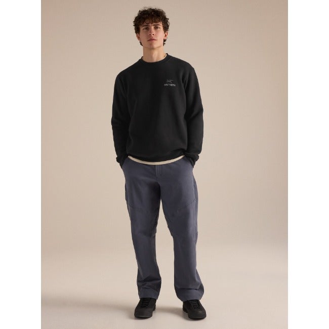 Emblem Fleece Crew Neck Pullover Men's Black