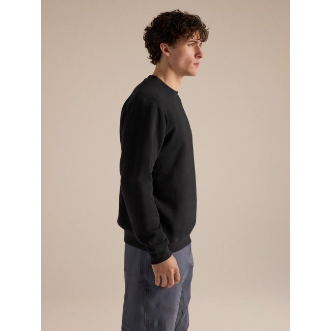 Emblem Fleece Crew Neck Pullover Men's Black