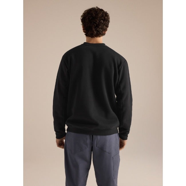 Emblem Fleece Crew Neck Pullover Men's Black