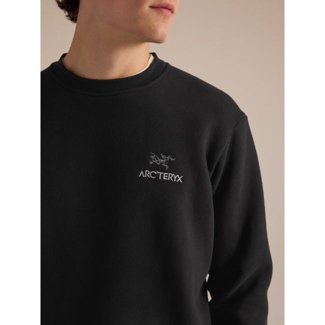 Emblem Fleece Crew Neck Pullover Men's Black