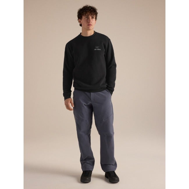 Emblem Fleece Crew Neck Pullover Men's Black