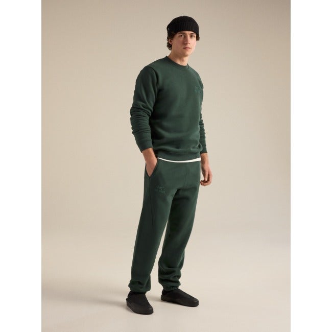 Emblem Fleece Crew Neck Pullover Men's Dark Jade