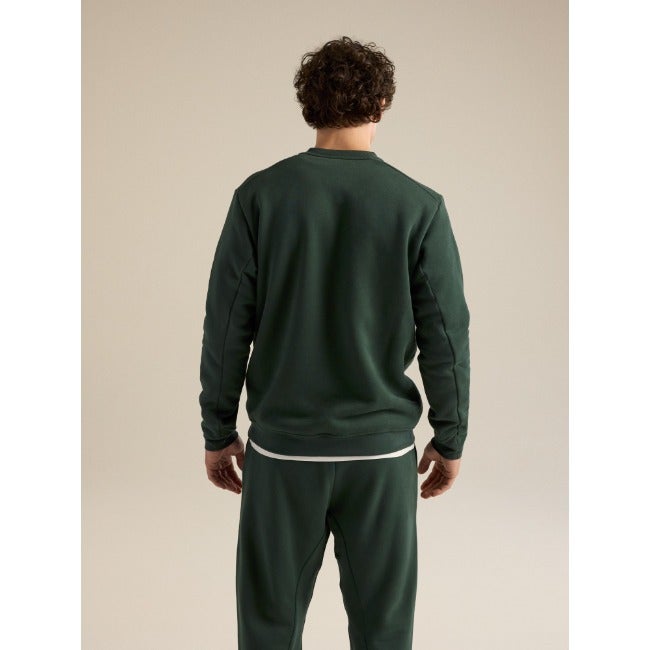 Emblem Fleece Crew Neck Pullover Men's Dark Jade