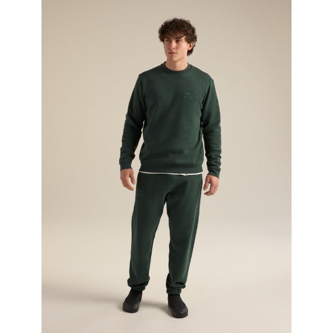 Emblem Fleece Crew Neck Pullover Men's Dark Jade