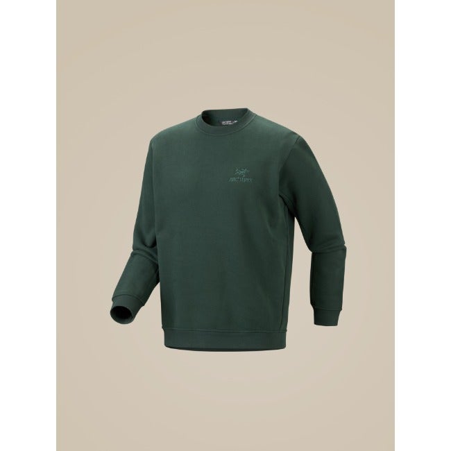 Emblem Fleece Crew Neck Pullover Men's Dark Jade