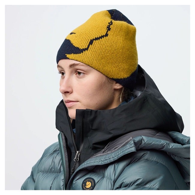 Bergtagen Jacquard Beanie Dark Navy / Mustard Yellow